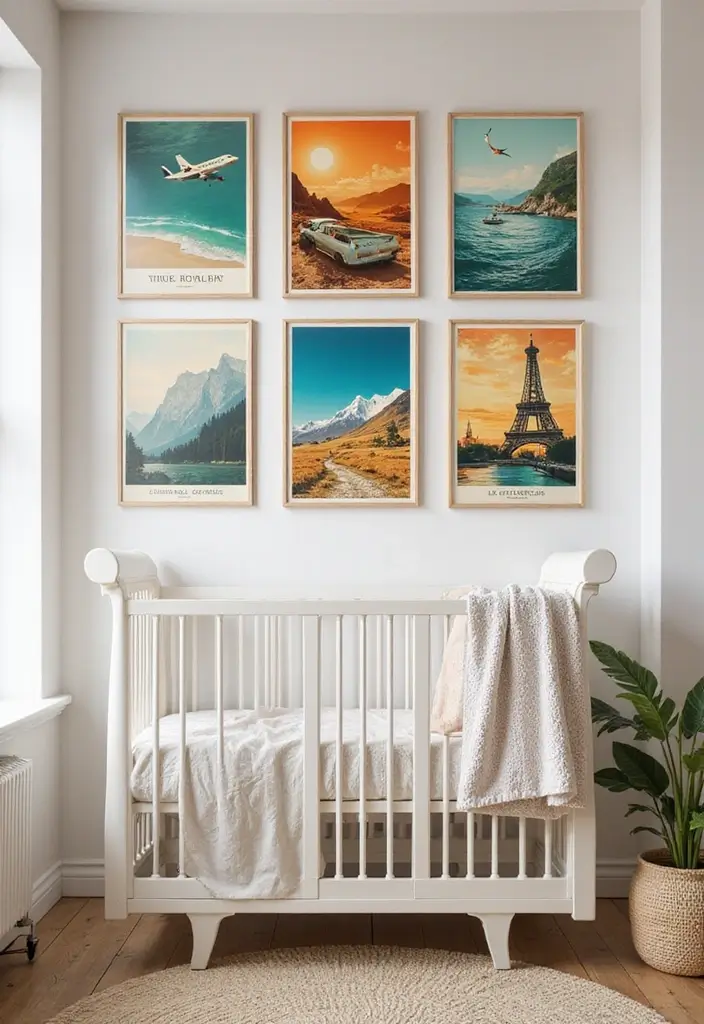 61+ Nursery Wall Art Ideas for a Whimsical Space - 9. Vintage Travel Posters