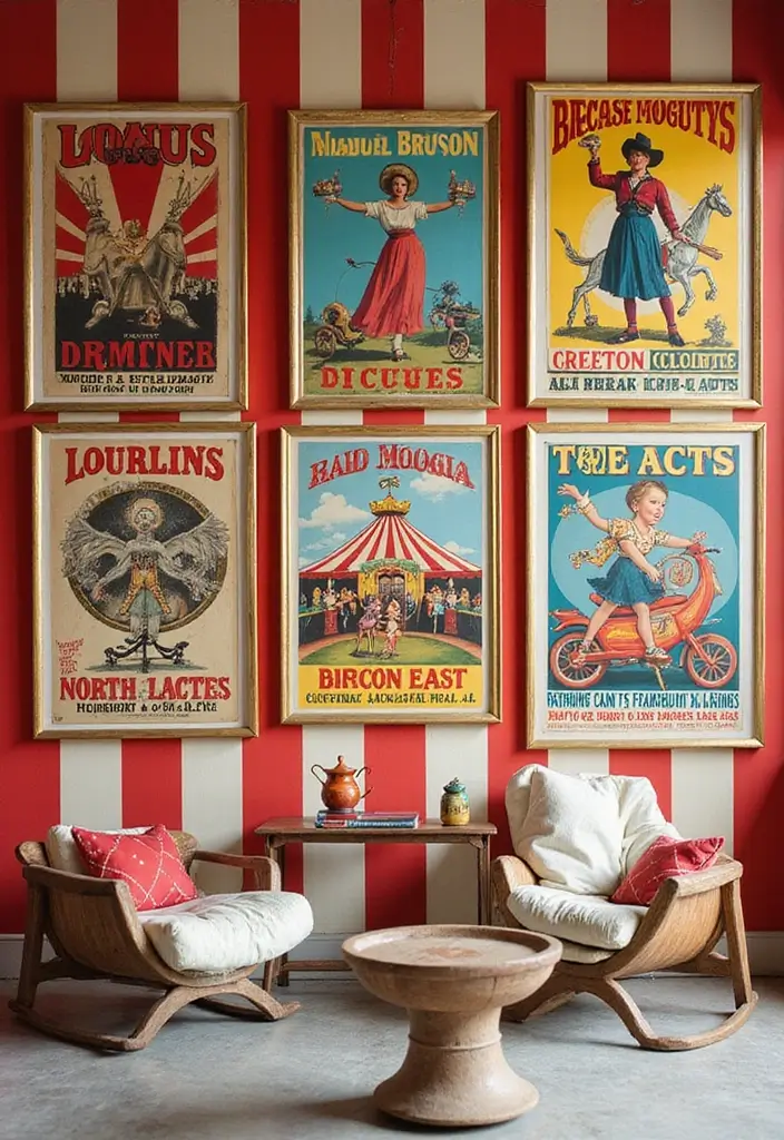 62+ Retro Wall Art Ideas for a Vintage Vibe - 11. Vintage Circus Posters
