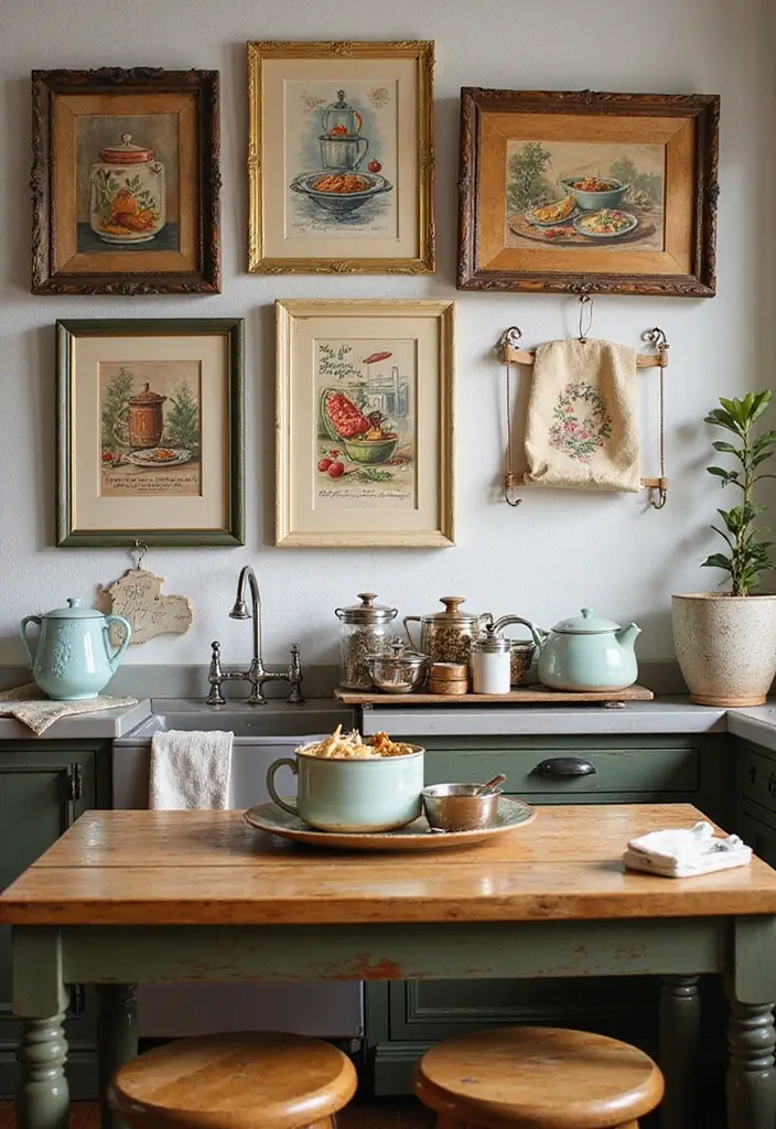 62+ Retro Wall Art Ideas for a Vintage Vibe - 15. Vintage Kitchenware Art