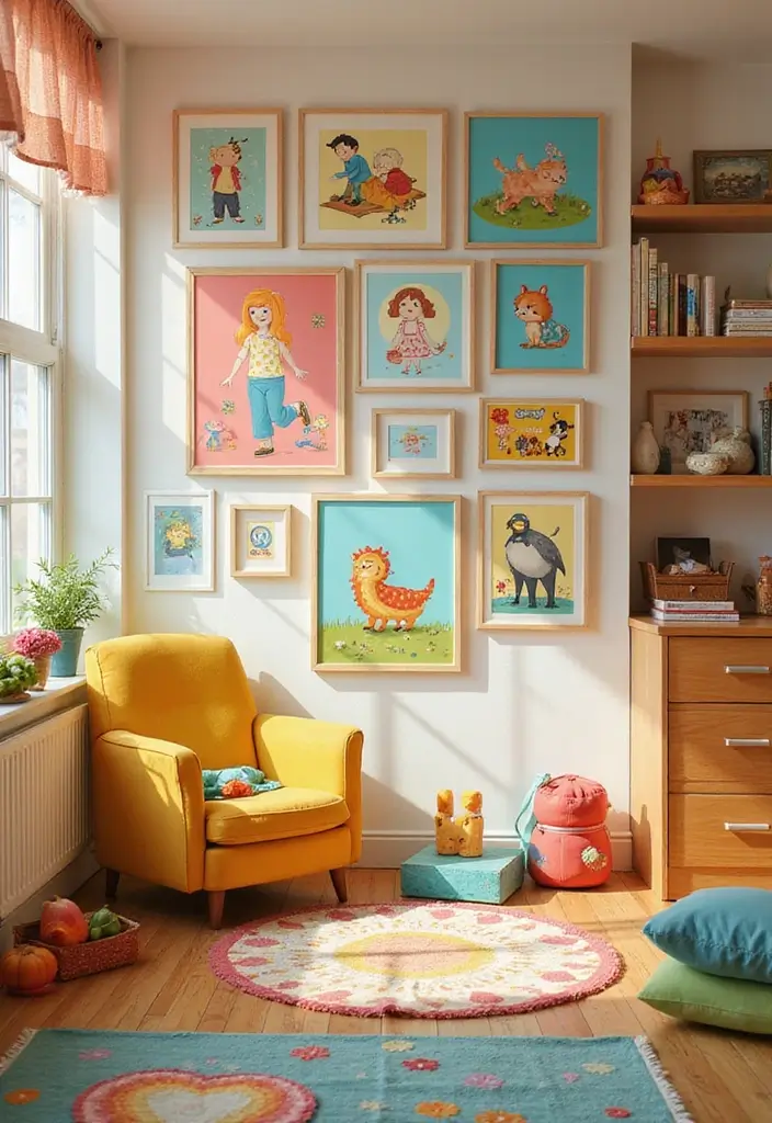 62+ Retro Wall Art Ideas for a Vintage Vibe - 34. Retro Child Art