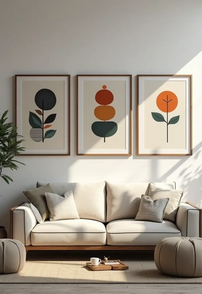 62+ Retro Wall Art Ideas for a Vintage Vibe - 35. Mid-Century Modern Graphic Art