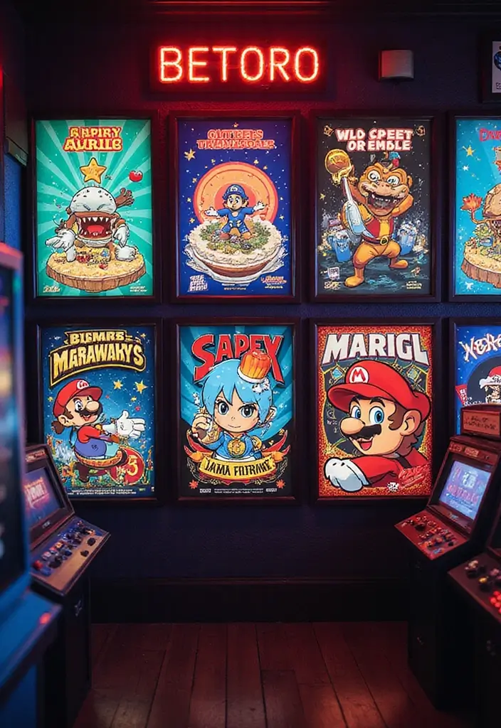 62+ Retro Wall Art Ideas for a Vintage Vibe - 36. Retro Game Posters