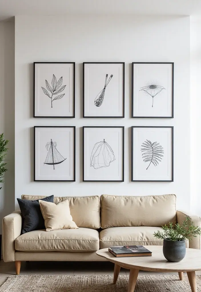 62+ Retro Wall Art Ideas for a Vintage Vibe - 38. Retro Line Art
