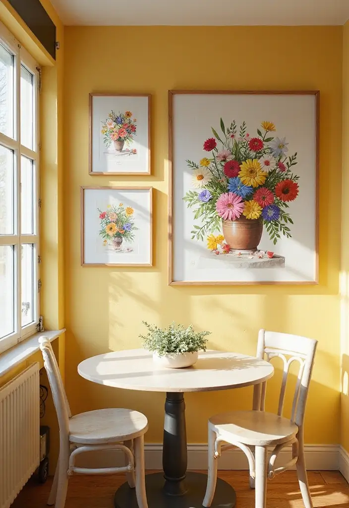 62+ Retro Wall Art Ideas for a Vintage Vibe - 40. Retro Flower Market Art