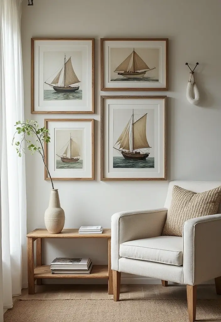 62+ Retro Wall Art Ideas for a Vintage Vibe - 47. Vintage Boat and Nautical Art