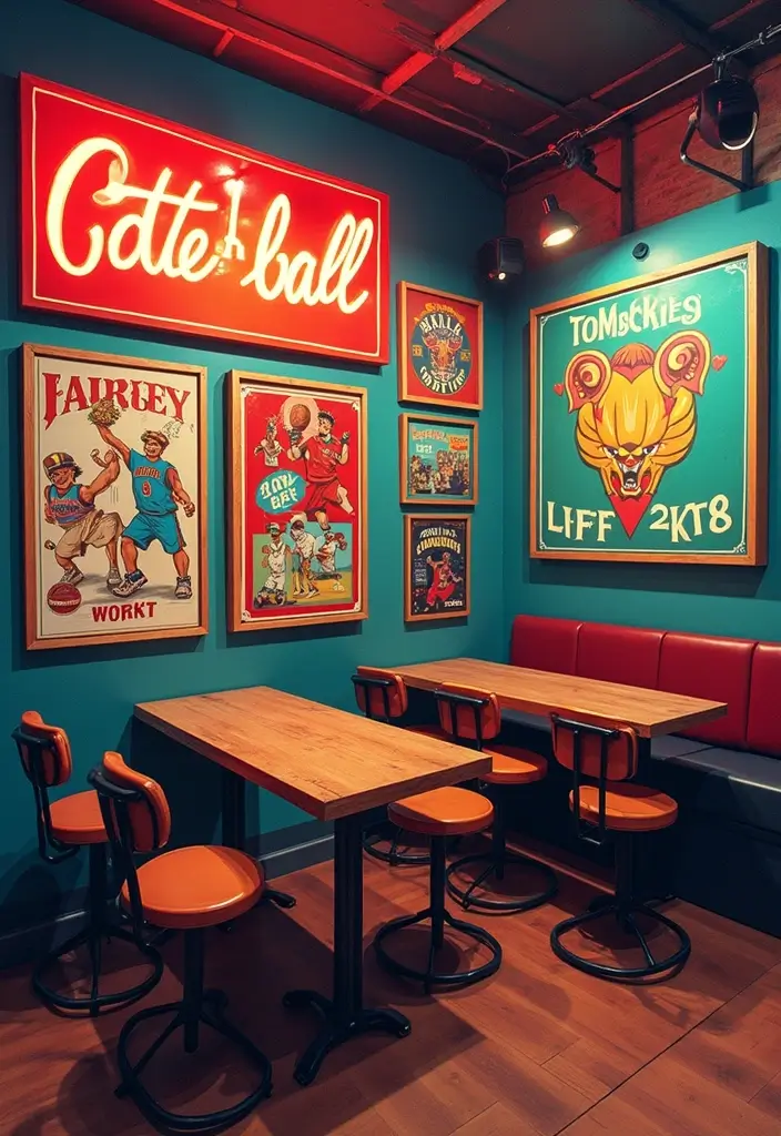 62+ Retro Wall Art Ideas for a Vintage Vibe - 48. Retro Sports Retro Art