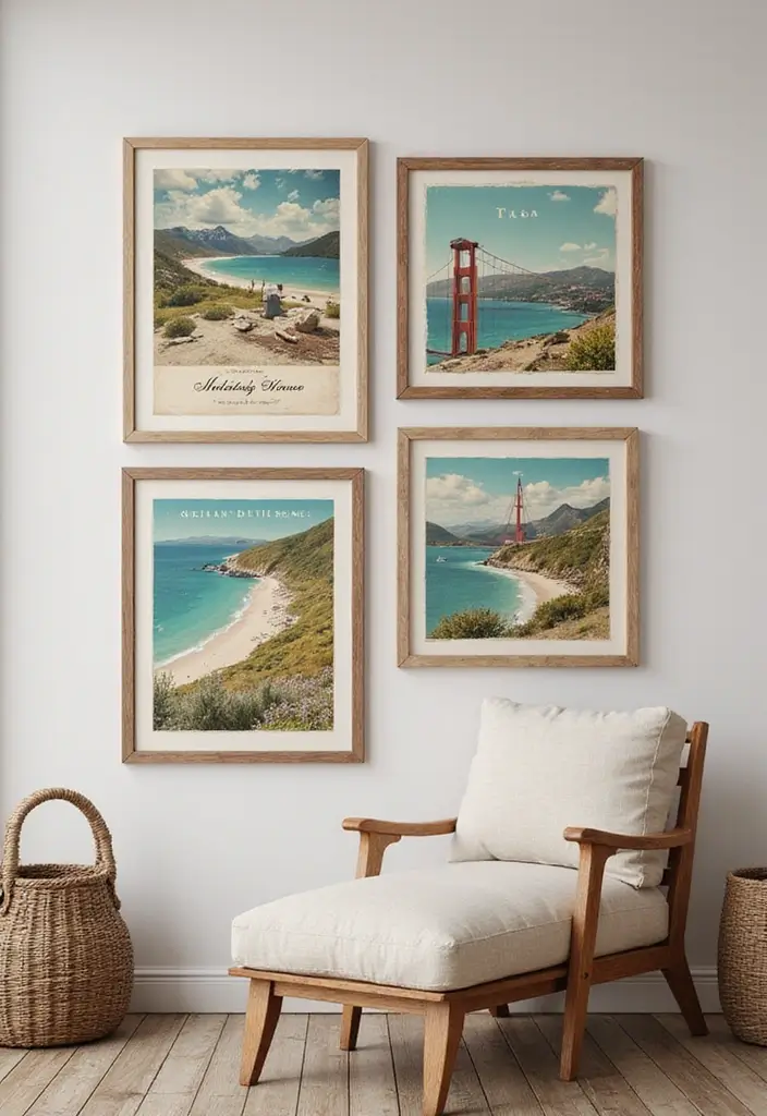 62+ Retro Wall Art Ideas for a Vintage Vibe - 5. Nostalgic Travel Prints