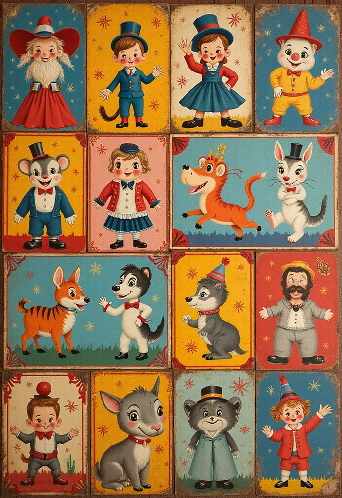 62+ Retro Wall Art Ideas for a Vintage Vibe - 51. Vintage Circus Art