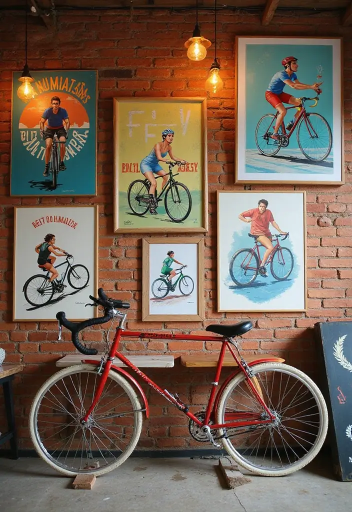 62+ Retro Wall Art Ideas for a Vintage Vibe - 52. Retro Biking and Cycling Art