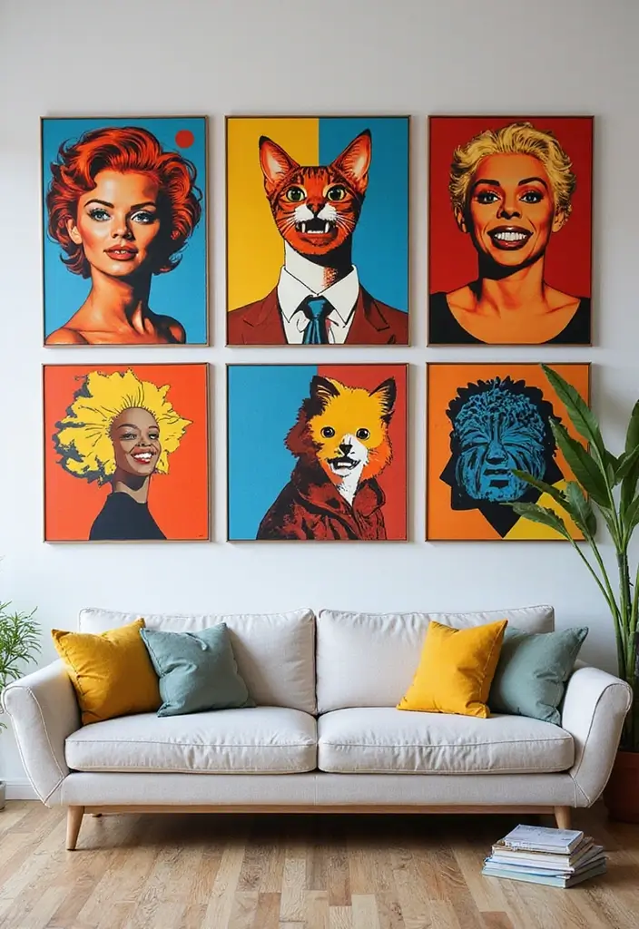 62+ Retro Wall Art Ideas for a Vintage Vibe - 8. Retro Pop Art
