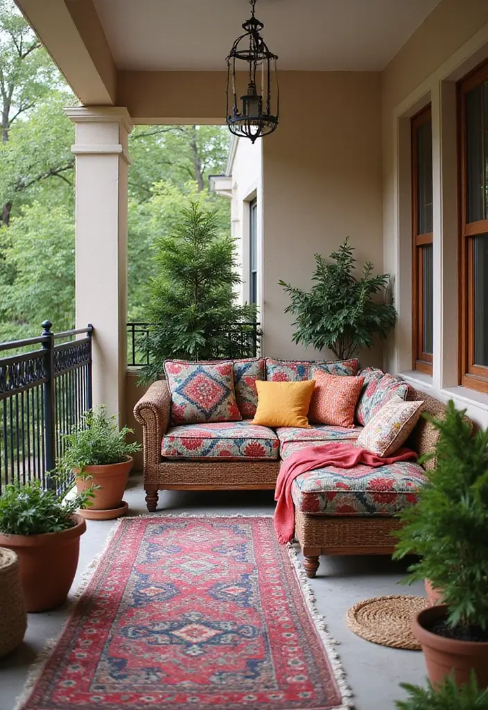 8 Balcony House Design Inspirations to Transform Your Outdoor Living Spaces - 5. Colorful Textiles: Softening Hard Surfaces