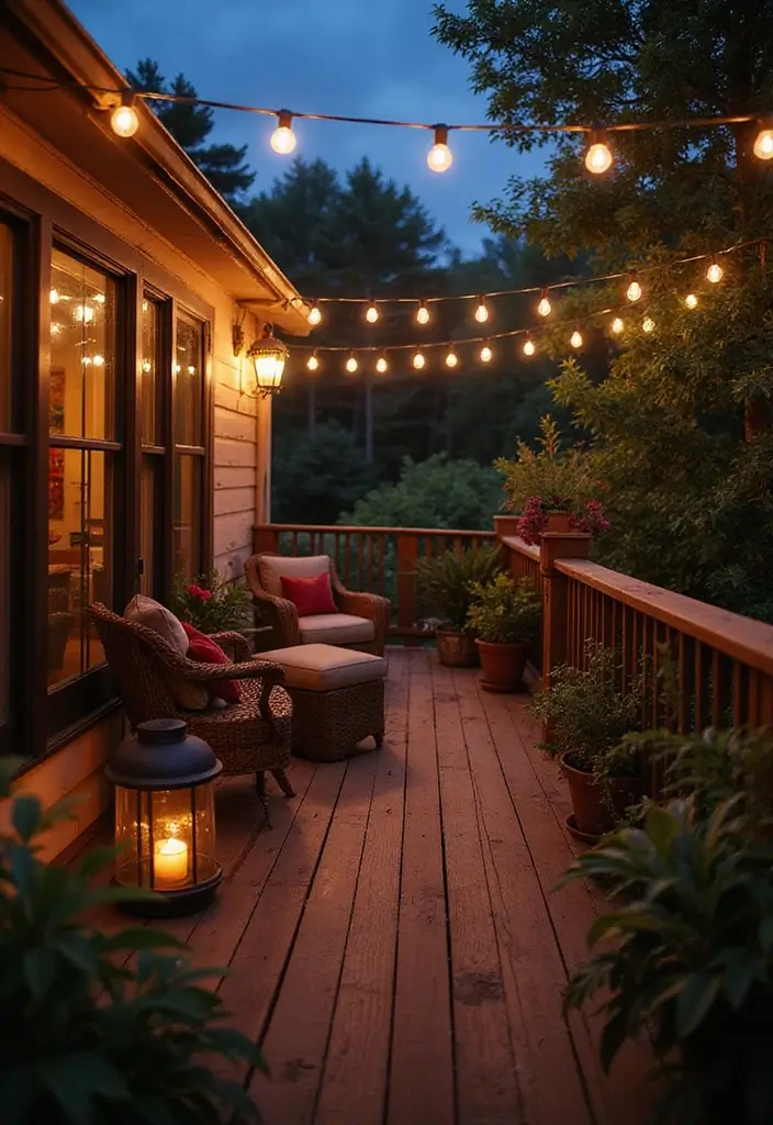 8 Balcony House Design Inspirations to Transform Your Outdoor Living Spaces - 7. Lighting Magic: Transforming the Evening Ambiance