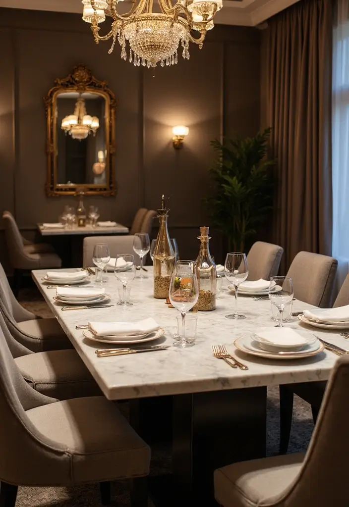 8 Best 8-Seat Dining Room Tables for Entertaining - 3. Luxury Marble Finish