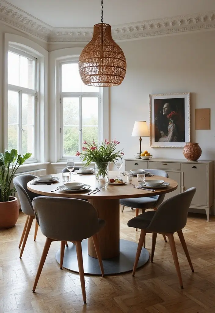 8 Best 8-Seat Dining Room Tables for Entertaining - 4. Contemporary Round Design