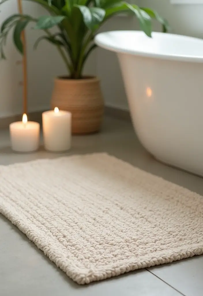 8 Cozy Bathroom Rugs for Comfort - 1. Organic Cotton Bliss