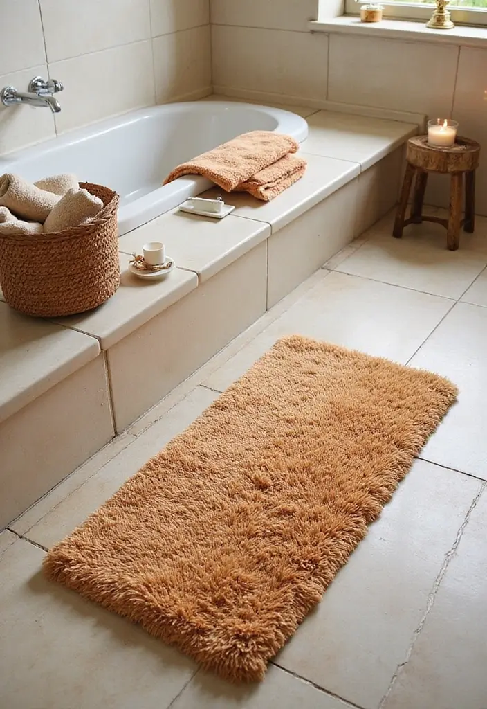 8 Cozy Bathroom Rugs for Comfort - 6. Chenille Cozy