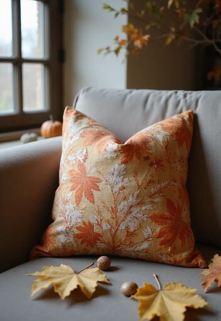 8 Cozy Fall Decor Pillows for Your Sofa - 7. Upcycled Silk Pillow