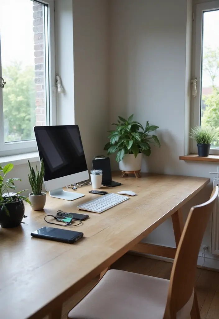 8 Home Office UK Designs to Try - 5. Eco-Tech Integration