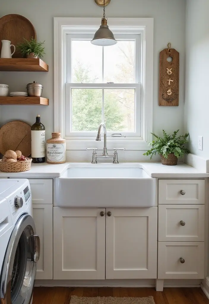 8 Practical Laundry Room Sink Solutions - 3. Farmhouse Sink for Rustic Elegance