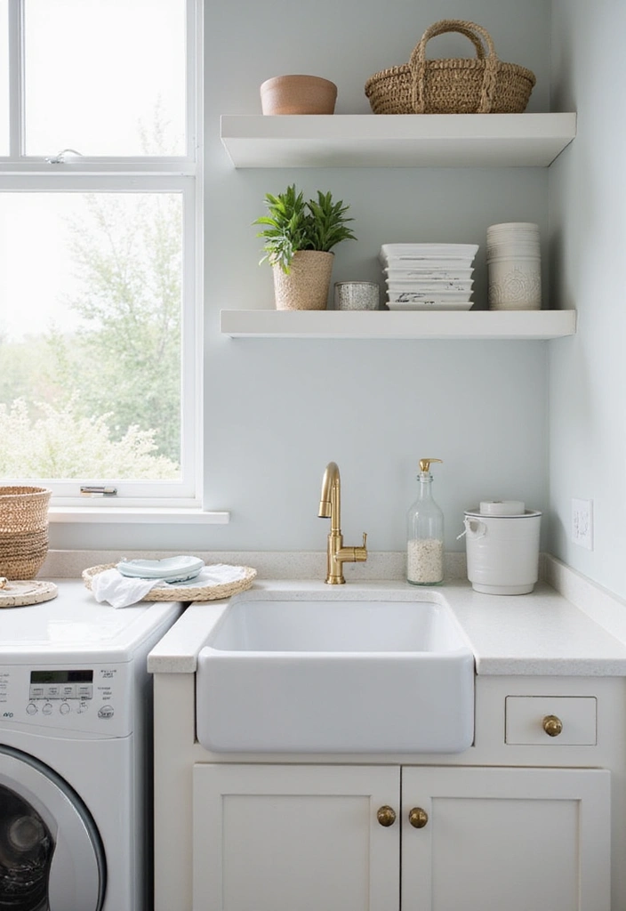 8 Practical Laundry Room Sink Solutions - 7. Stylish Sink Accessories for Added Functionality
