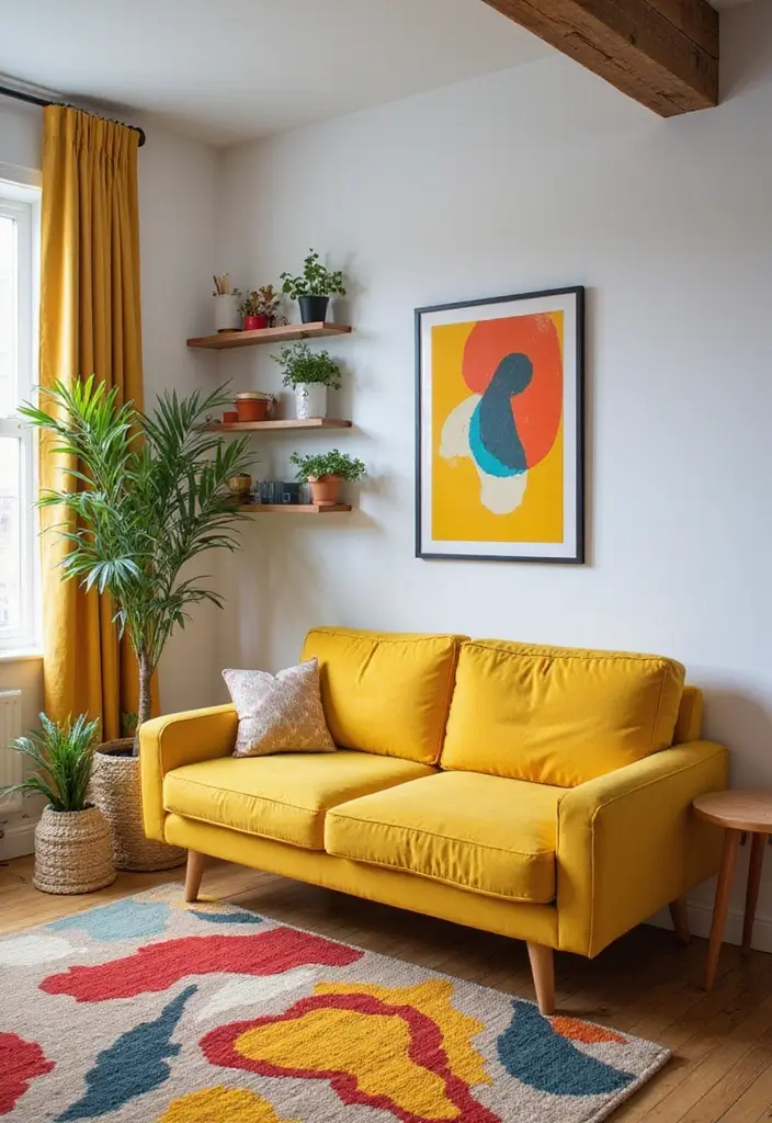 8 Small New York Apartment Makeovers You Have to See - 1. The Chic Studio with a Pop of Color