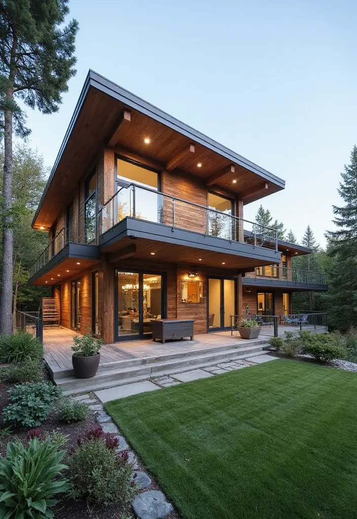 8 Stunning 3 Bedroom House Design Plans - 4. The Contemporary Split-Level