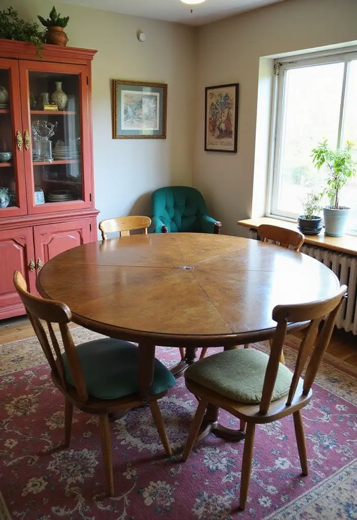 8 Unique Dining Room Oval Table Picks: Sustainable Style Meets Elegance - 4. Upcycled Vintage Finds