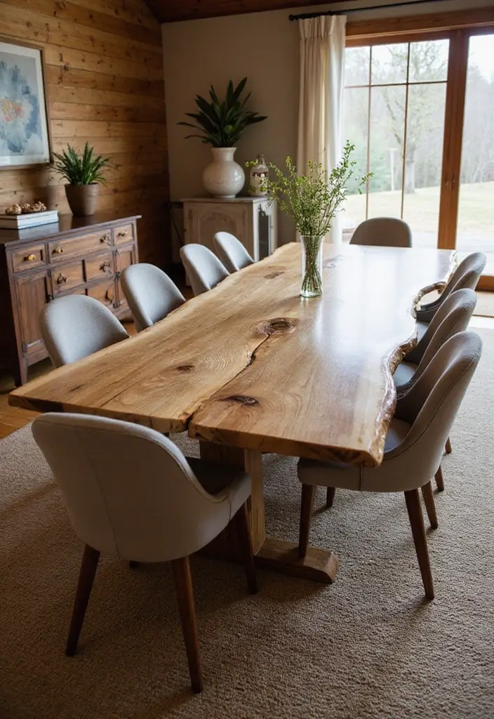 8 Unique Dining Room Oval Table Picks: Sustainable Style Meets Elegance - 6. Nature-Inspired Live Edge