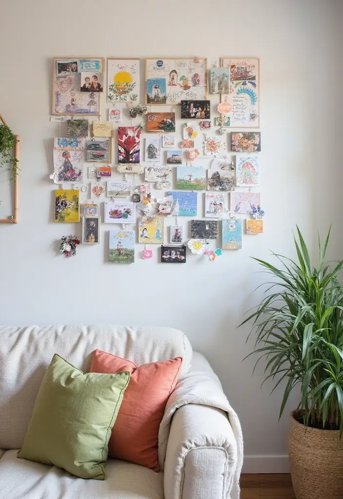 8 Wall Art Drawing Ideas for Beginners - 5. Collage of Personal Memories
