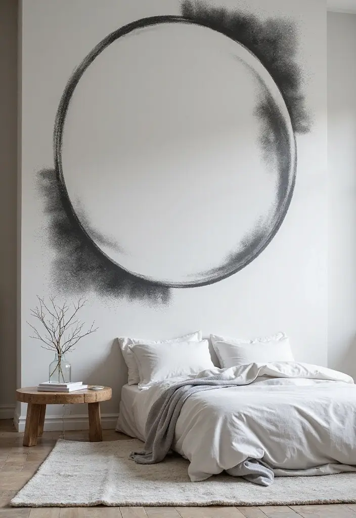8 Wall Art Drawing Ideas for Beginners - 8. Monochrome Mural