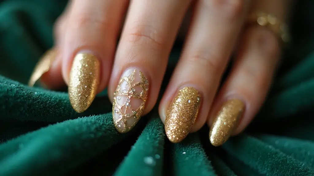 45 Golden Nails with Gold Accents for Regal - The Nail Hair Diary