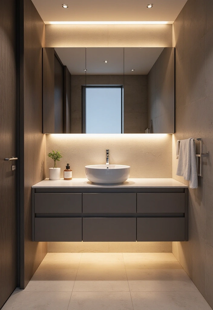 25 Bright Bathroom Lights to Illuminate Your Space - 10. Compact Under-Cabinet Lighting