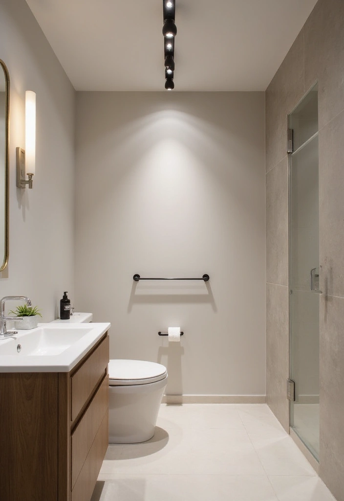 25 Bright Bathroom Lights to Illuminate Your Space - 13. Minimalist Track Lighting