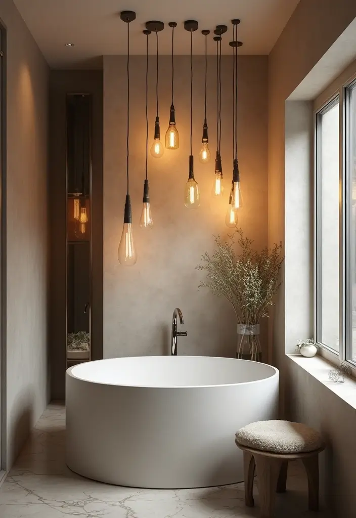 25 Bright Bathroom Lights to Illuminate Your Space - 17. Hanging Light Fixtures