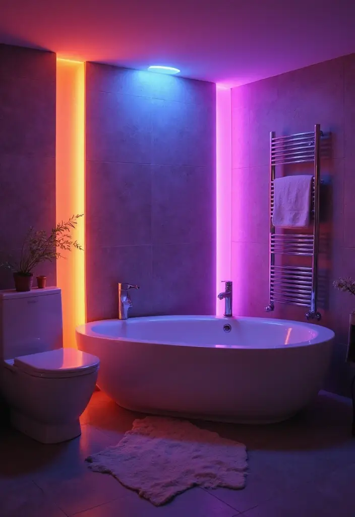 25 Bright Bathroom Lights to Illuminate Your Space - 5. Color-Changing LED Lights