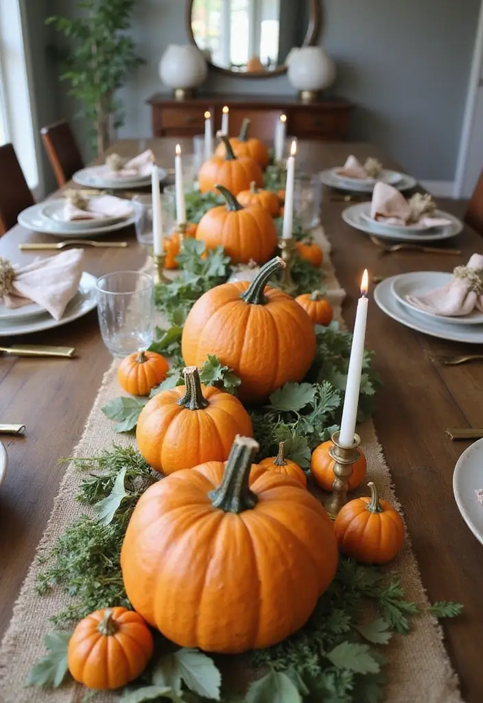 25 Cozy Fall Decor Ideas for Your Kitchen This Season - 1. Rustic Pumpkin Centerpiece