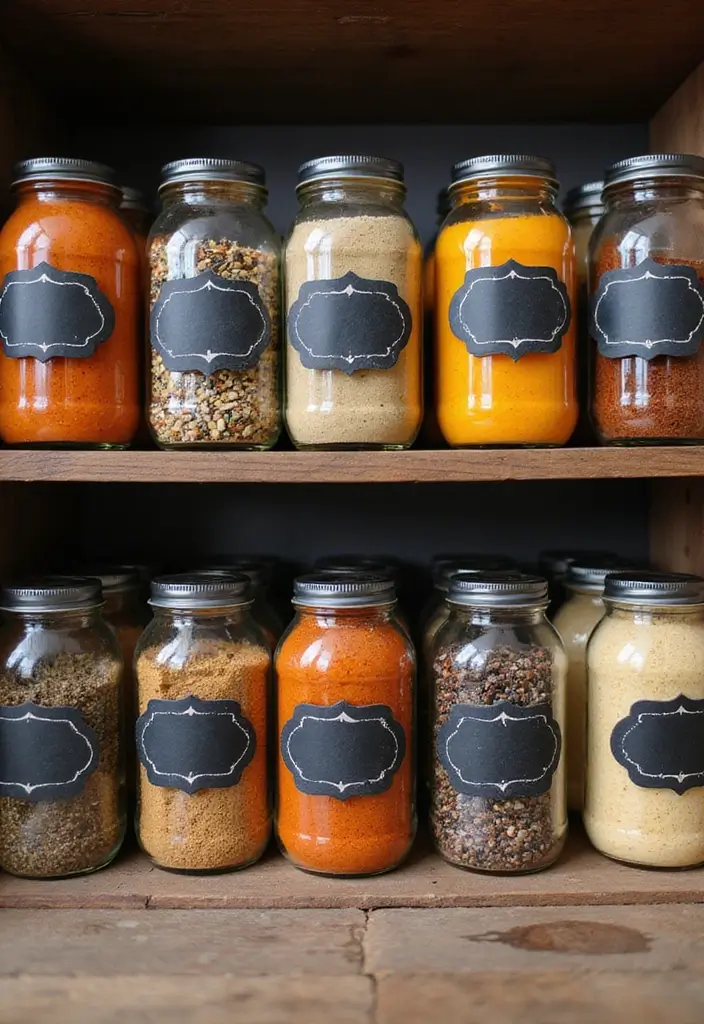 25 Cozy Fall Decor Ideas for Your Kitchen This Season - 12. Spice Jar Labels