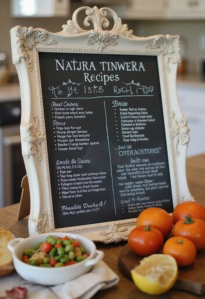 25 Cozy Fall Decor Ideas for Your Kitchen This Season - 17. Personalized Recipe Display