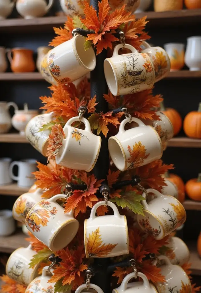 25 Cozy Fall Decor Ideas for Your Kitchen This Season - 18. Fall-Themed Mugs