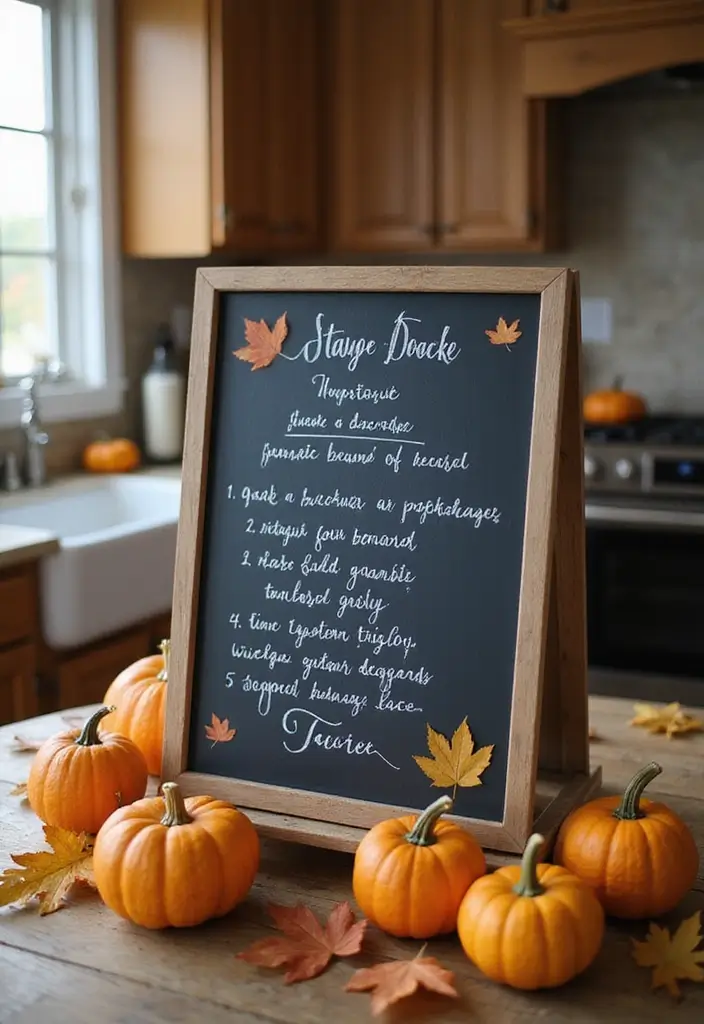 25 Cozy Fall Decor Ideas for Your Kitchen This Season - 21. Seasonal Recipes Display
