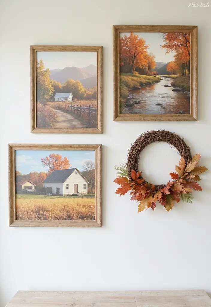 25 Cozy Fall Decor Ideas for Your Kitchen This Season - 3. Seasonal Wall Art