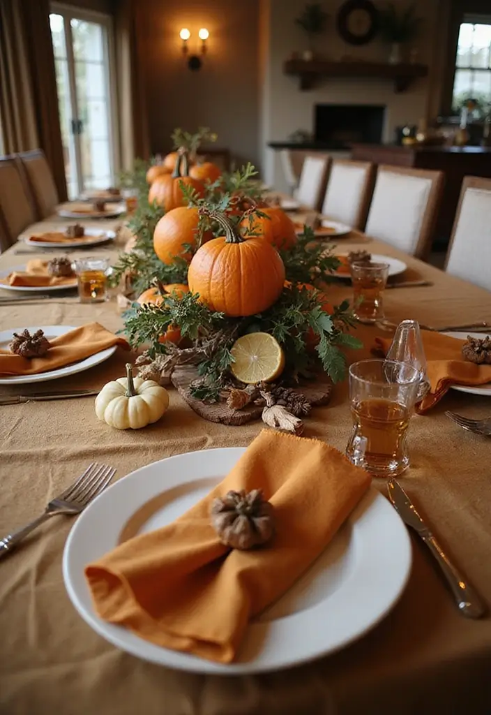 25 Cozy Fall Decor Ideas for Your Kitchen This Season - 4. Harvest-Inspired Table Settings