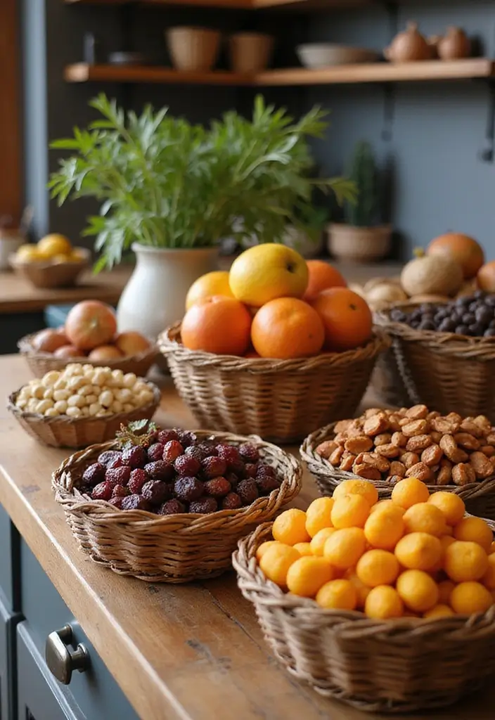 25 Cozy Fall Decor Ideas for Your Kitchen This Season - 7. Harvest Baskets