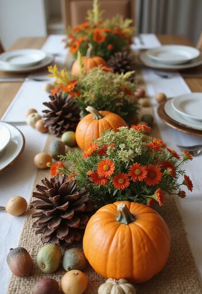 25 Cozy Fall Decor Ideas for Your Kitchen This Season - 8. Festive Table Centerpiece
