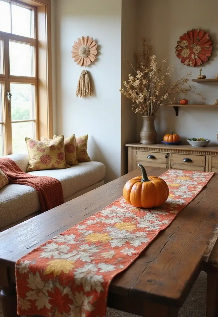 25 Creative Fall Decor Ideas to Warm Up Any Room - 10. Upcycled Fabric Decorations