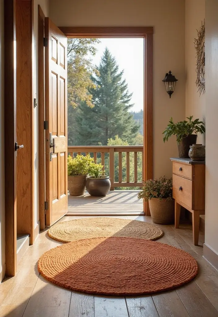25 Creative Fall Decor Ideas to Warm Up Any Room - 24. Eco-Conscious Floor Mats