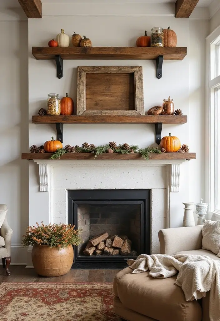 25 Creative Fall Decor Ideas to Warm Up Any Room - 4. Rustic Wooden Accents