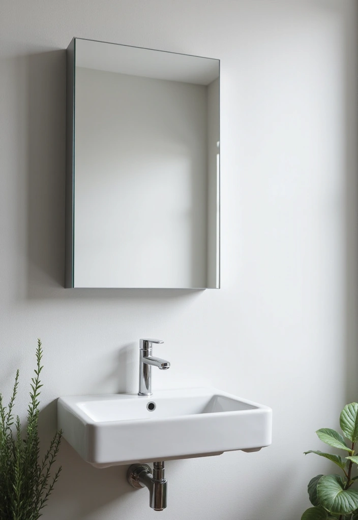25 Space-Saving Bathroom Mirror Cabinets for Smart Storage - 1. Sleek Floating Mirror Cabinet