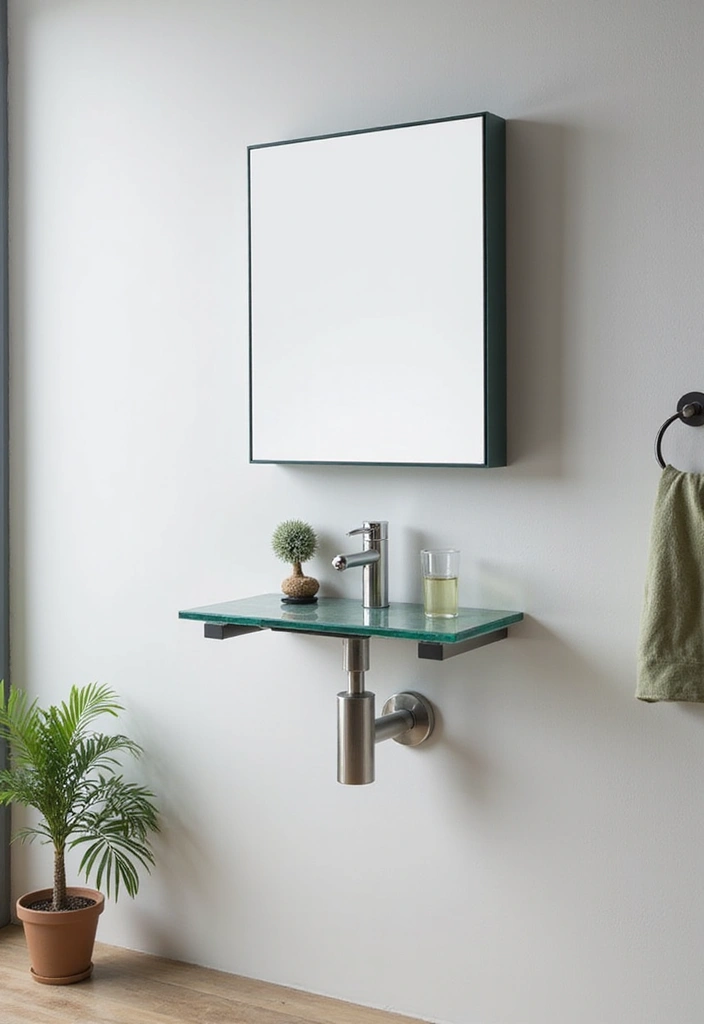 25 Space-Saving Bathroom Mirror Cabinets for Smart Storage - 13. Contemporary Glass Shelf Mirror Cabinet