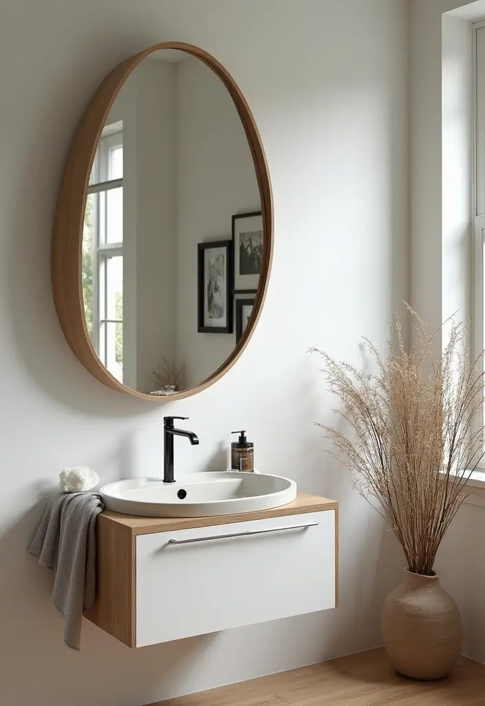 25 Space-Saving Bathroom Mirror Cabinets for Smart Storage - 22. Unique Shape Mirror Cabinet